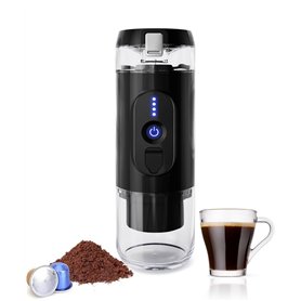 Caffe2go Presso XI | Machine à café portable avec capsules et moulu | Réchauffe | Cafetière de voyage | 110 ml
