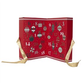 Calendrier de l'Avent de luxe à charnière avec 24 bougies parfumées - 31 x 22 x 12 cm - Emballage cadeau festif avec nœud doré -