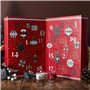 Calendrier de l'Avent de luxe à charnière avec 24 bougies parfumées - 31 x 22 x 12 cm - Emballage cadeau festif avec nœud doré -