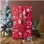 Calendrier de l'Avent festif avec 24 bougies parfumées et support en verre - Calendrier de l'Avent avec bougies - Rouge