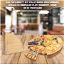 Villux Plateau de Service en Bambou - Plateau à Fromage et Charcuterie Avec Set de Couteaux - Planche en Bois