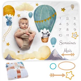 ODOXIA Couverture Etape Bébé en Français | Tapis Mois Bebe Garçon Ou Fille