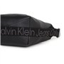 Calvin Klein Écharpe noire unie en mélange de polyester, Noir