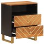 vidaXL Table de Chevet Marron et Noir 50x33x60 cm Bois manguier Solide