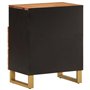 vidaXL Table de Chevet Marron et Noir 50x33x60 cm Bois manguier Solide