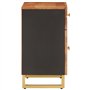 vidaXL Table de Chevet, Armoire de Nuit avec Tiroir et 2 Portes, Table de Nuit avec Pieds Chambre, Moderne, Marron et Noir Bois 