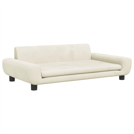 vidaXL Canapé pour Enfants crème 100x54x33 cm Velours