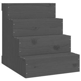 vidaXL Escalier pour Animaux de Compagnie Gris 40x49x47 cm Bois de pin Echelle