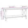 Tavolino Rovere Fumo 100x45x45 cm in Legno Multistrato e Ferro