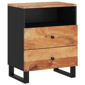 vidaXL Comodino 50x33x62 cm Legno Massello Acacia e Legno Multistrato