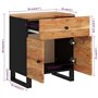 Comodino 50x33x60 cm Legno Massello Acacia e Legno Multistrato