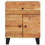 Comodino 50x33x60 cm Legno Massello Acacia e Legno Multistrato