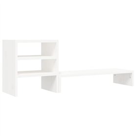Revera Support pour moniteur blanc 81 x 20 x 30 cm Bois massif de pin