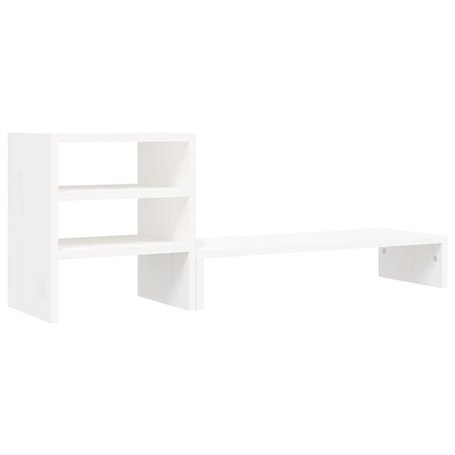Revera Support pour moniteur blanc 81 x 20 x 30 cm Bois massif de pin