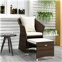 Salon de jardin 2 pcs avec coussins Marron Résine tressée