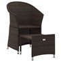Salon de jardin 2 pcs avec coussins Marron Résine tressée