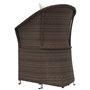 Salon de jardin 2 pcs avec coussins Marron Résine tressée