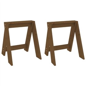 Sgabelli 2 pz Miele 40x40x45 cm in Legno Massello di Pino