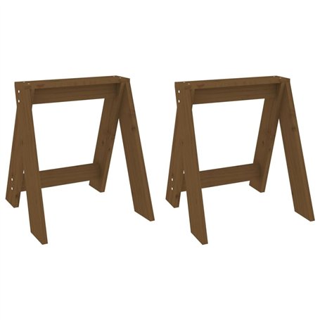 Sgabelli 2 pz Miele 40x40x45 cm in Legno Massello di Pino
