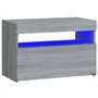 vidaXL Table de Chevet avec Lumières LED Table de Nuit Armoire de Chevet Armoire de Lit Meuble de Chambre Maison Sonoma Gris 60x