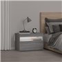 vidaXL Table de Chevet avec Lumières LED Table de Nuit Armoire de Chevet Armoire de Lit Meuble de Chambre Maison Sonoma Gris 60x