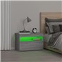 vidaXL Table de Chevet avec Lumières LED Table de Nuit Armoire de Chevet Armoire de Lit Meuble de Chambre Maison Sonoma Gris 60x