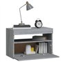 vidaXL Table de Chevet avec Lumières LED Table de Nuit Armoire de Chevet Armoire de Lit Meuble de Chambre Maison Sonoma Gris 60x