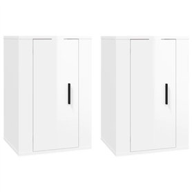 Meubles TV muraux 2 pcs Blanc brillant 40x34
