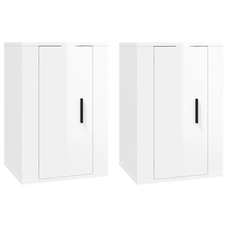Meubles TV muraux 2 pcs Blanc brillant 40x34