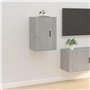 Meubles TV muraux 2 pcs Gris béton 40x34,5x60 cm