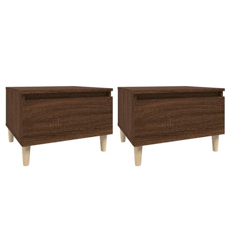 Tavolini 2pz Rovere Marrone 50x46x35cm in Legno Multistrato