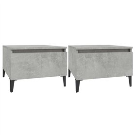 Tavolini 2pz Grigio Cemento 50x46x35 cm in Legno Multistrato