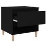 Comodino Nero 50x46x50 cm in Legno Multistrato