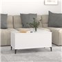 Tavolino da Salotto Bianco 90x44,5x45 cm in Legno Multistrato
