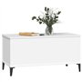 Tavolino da Salotto Bianco 90x44,5x45 cm in Legno Multistrato