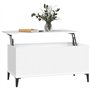 Tavolino da Salotto Bianco 90x44,5x45 cm in Legno Multistrato