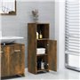 Bussandri Exclusive - Armoire de salle de bain 30x30x95 cm bois fumé chêne