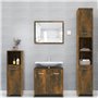 Bussandri Exclusive - Armoire de salle de bain 30x30x95 cm bois fumé chêne
