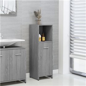 Bussandri Exclusive - Armoire de salle de bain 30x30x95 cm bois traité gris sonoma chêne
