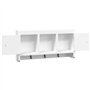 vidaXL Armoire à clés Blanc 40x8,5x20 cm Bois d'ingénierie et Acier, étagère Murale, présentoir, étagère Suspendue, étagère Flot