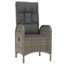 Salon de jardin 3 pcs avec coussins Gris Résine tressée