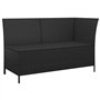 Salon de jardin 3 pcs avec coussins Noir Résine tressée