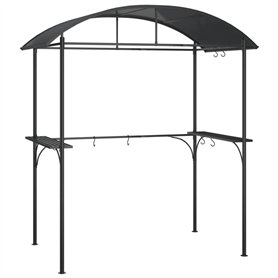 vidaXL Gazebo BBQ et étagères latérales Anthracite 220x115x230cm Acier