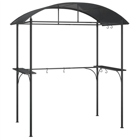 vidaXL Gazebo BBQ et étagères latérales Anthracite 220x115x230cm Acier