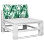 vidaXL Coussin de Palette Motif de Feuilles 70x40x12 cm Tissu