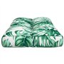 vidaXL Coussin de Palette Motif de Feuilles 70x40x12 cm Tissu