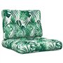 vidaXL Coussins de Palette Lot de 2 Motif de Feuilles Tissu