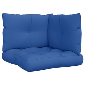 vidaXL Coussins de Palette Lot de 3 Bleu Royal Tissu