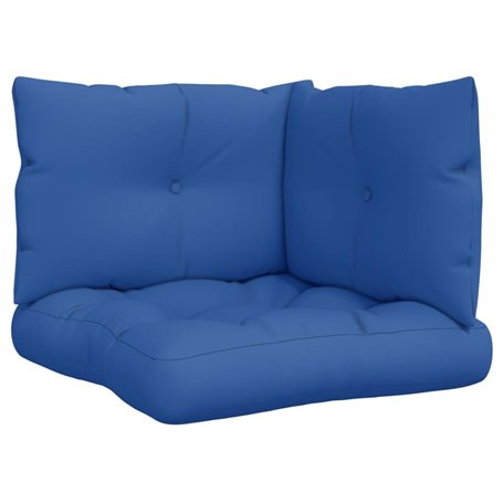 vidaXL Coussins de Palette Lot de 3 Bleu Royal Tissu