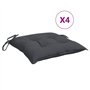 vidaXL Lot de 4 Coussins de Chaise, Galette de Siège avec Jeux de Cordes, Coussin d'Extérieur Imperméable, Anthracite 40x40x7 cm